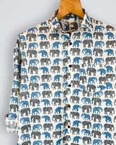 Elephant Dance – Printed Cotton Full Sleeve Shirt